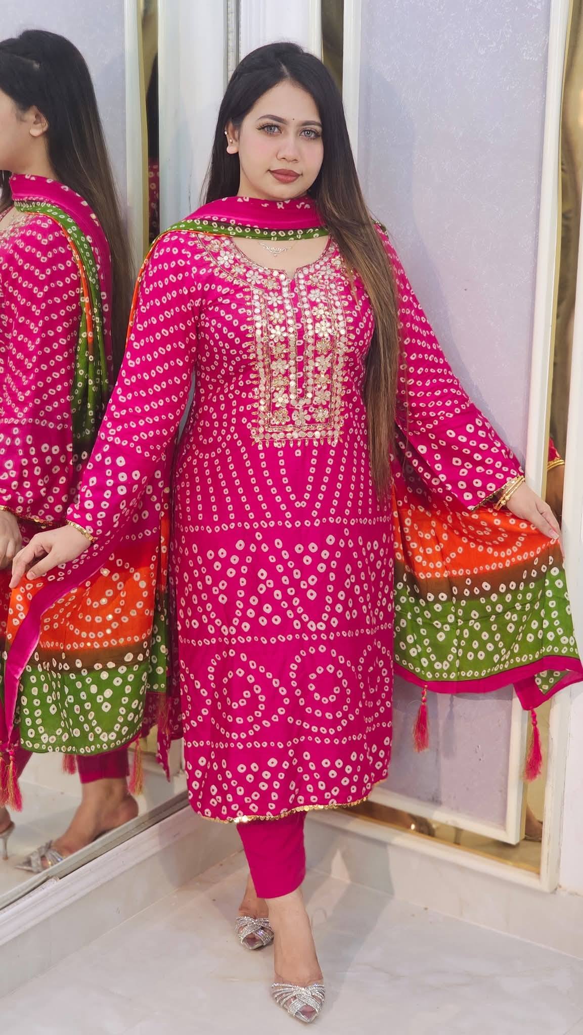 Chunri Printed Golapi